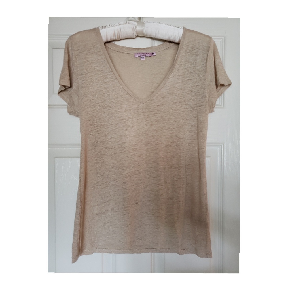 Calypso St Barth Linen Vneck Tee Shirt M